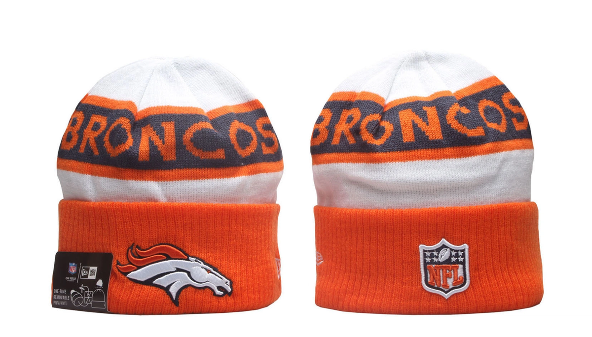 Denver Broncos Pom Pom Cuffed Knit Beanie