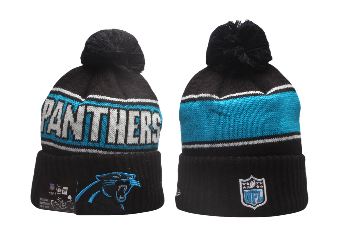 Carolina Panthers Pom Pom Cuffed Knit Beanie