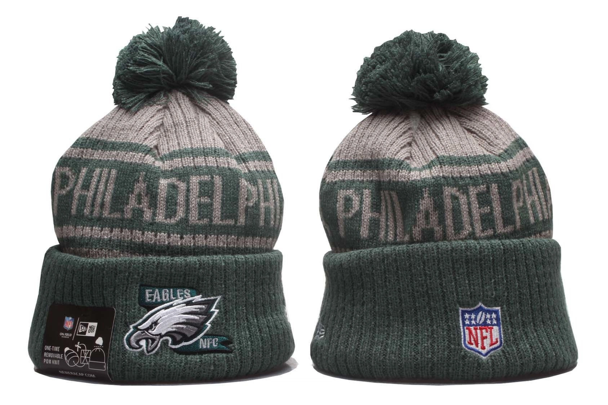 Philadelphia Eagles Pom Pom Cuffed Knit Beanie