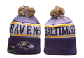 Baltimore Ravens Pom Pom Cuffed Knit Beanie