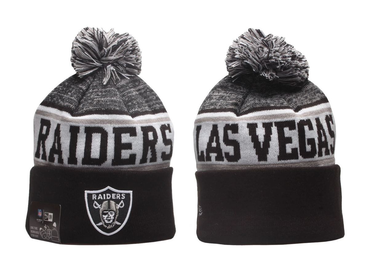 Las Vegas Raiders Pom Pom Cuffed Knit Beanie