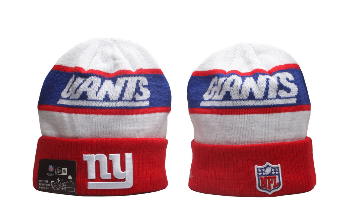 New York Giants Pom Pom Cuffed Knit Beanie