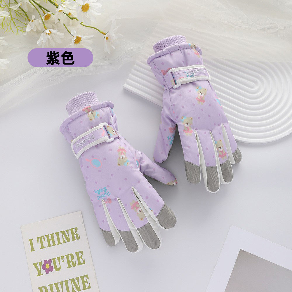 Ski Gloves Winter Unisex Outdoor Cycling Windproof Coldproof Fleece Thickened Warm Gloves Anti-slip Touchscreen Gloves