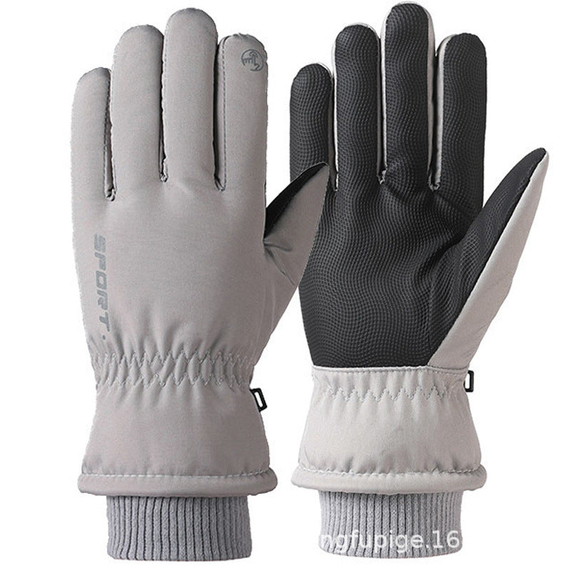 Ski Gloves Winter Unisex Outdoor Cycling Windproof Coldproof Fleece Thickened Warm Gloves Anti-slip Touchscreen Gloves