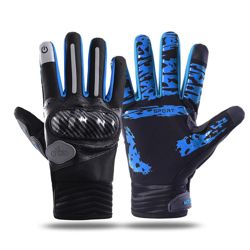 Cycling Gloves Men's Outdoor Cross Country Touch Screen Four Seasons Handguard Anti-slip Shock Absorbing Case Motorcycle Sport Gloves