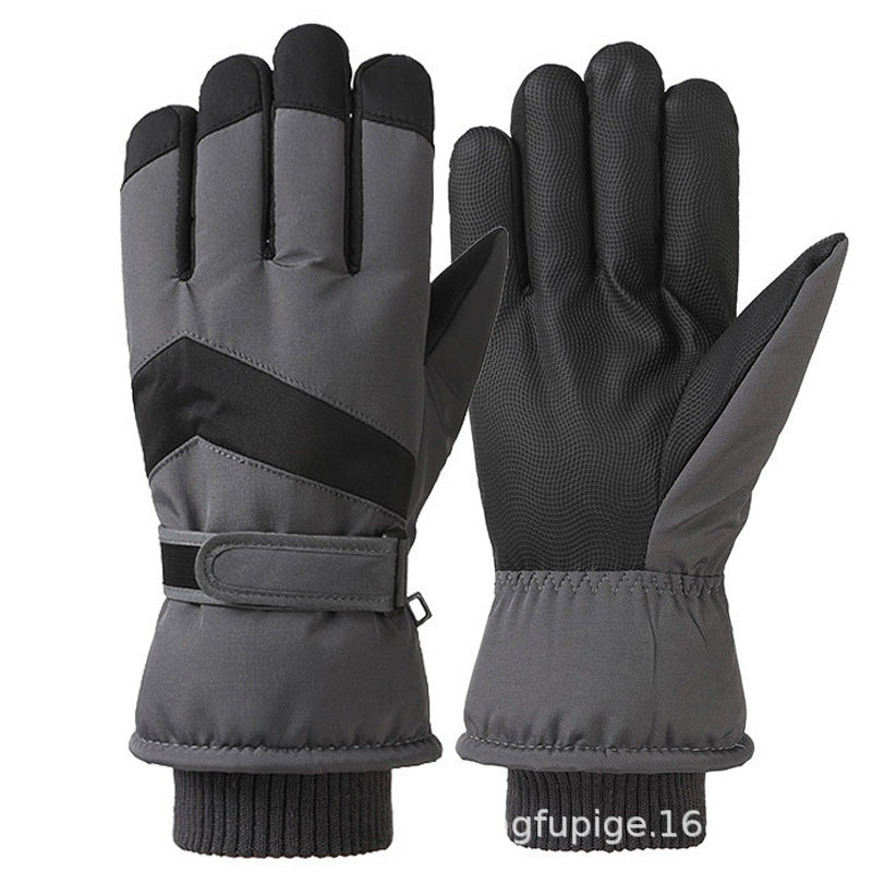 Ski Gloves Winter Unisex Outdoor Cycling Windproof Coldproof Fleece Thickened Warm Gloves Anti-slip Touchscreen Gloves